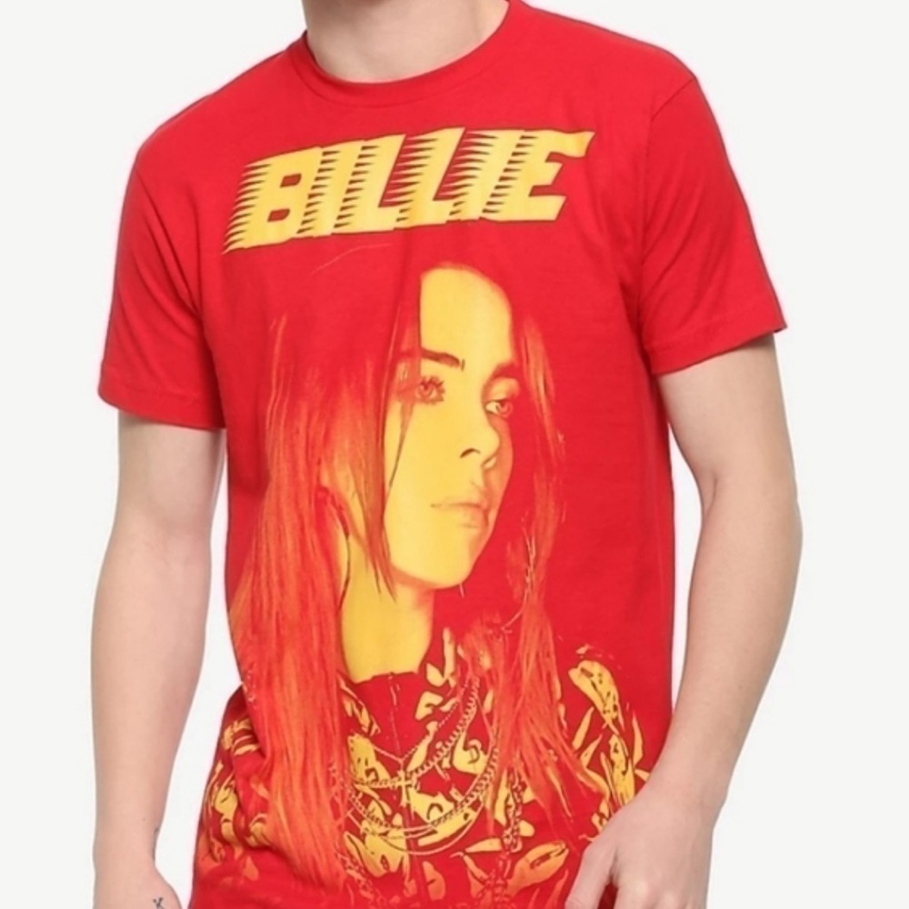 Billie Eilish Orange Portrait Racer Logo Shirt/ Unisex